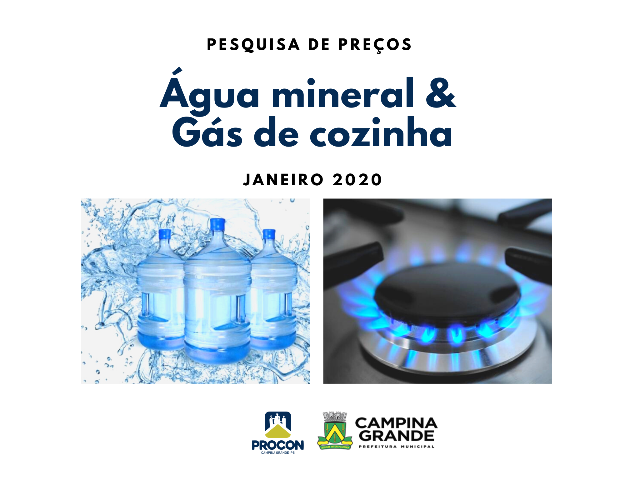 Água mineral e Gás de cozinha – Janeiro