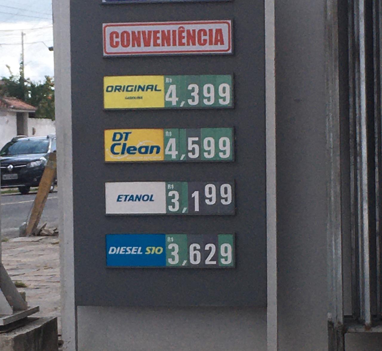 Preço médio da gasolina comum tem redução de apenas 0,66% em Campina Grande