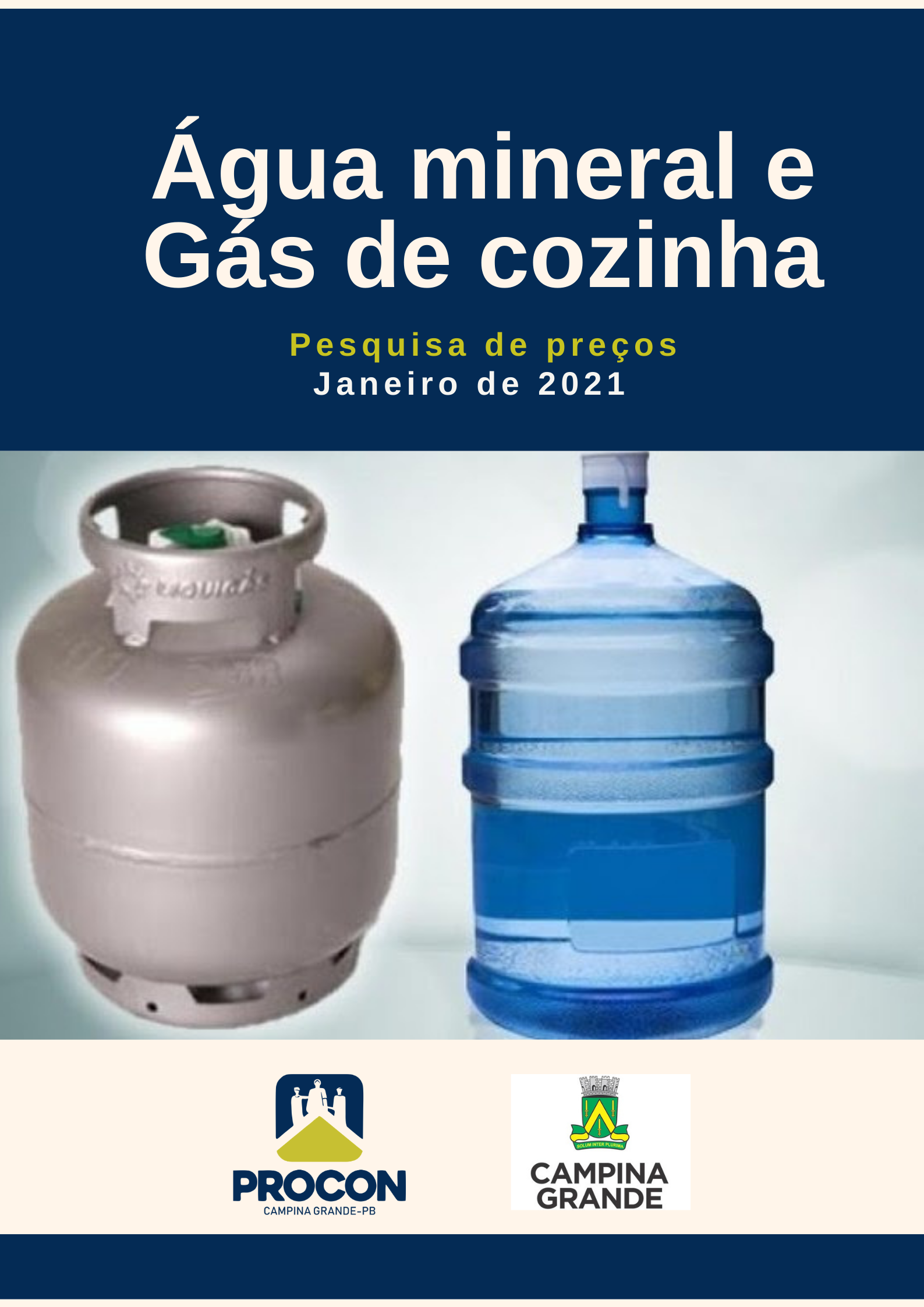 Água mineral e Gás de cozinha – Janeiro