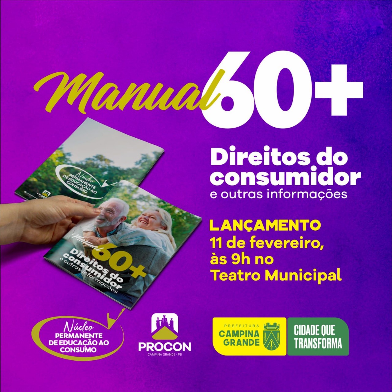 Prefeitura de Campina Grande lança amanhã Manual 60+ do Procon Municipal