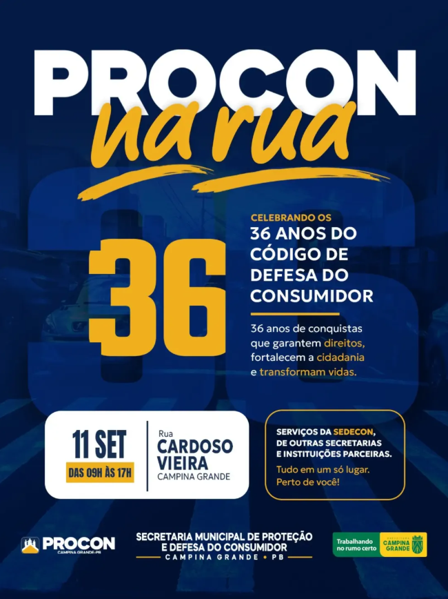 Secretaria Municipal de Proteção e Defesa do Consumidor divulga serviços que serão ofertados durante a ação “Procon na Rua” no próximo dia 11
