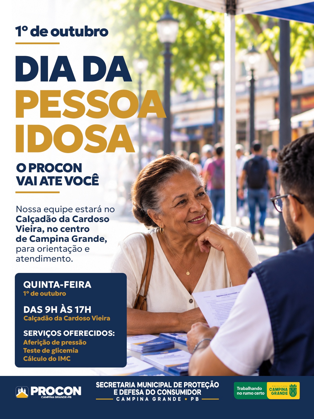 Procon-CG realiza ação itinerante em comemoração ao Dia da Pessoa Idosa nesta quinta-feira